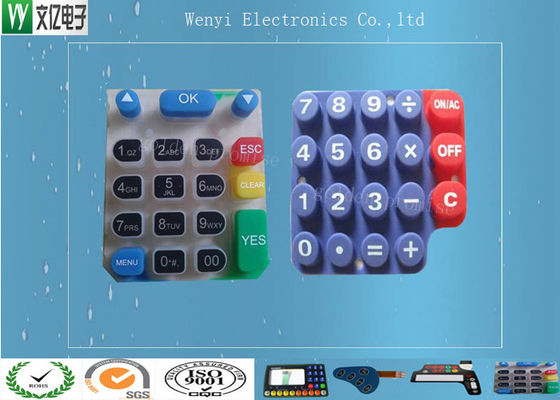 Teclados de borracha de silicone com impressão em serigrafia