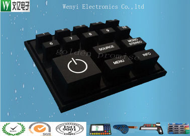 Teclado numérico feito sob encomenda chave preto do silicone/teclado numérico de borracha condutor branco da cópia de tela de seda